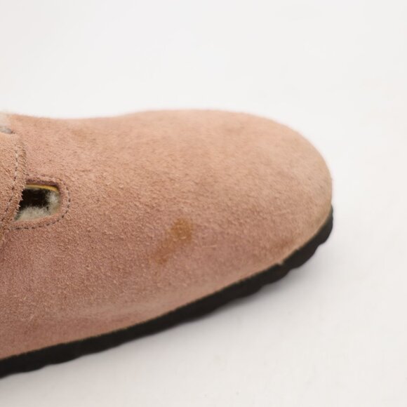 Birkenstock Boston Shearling Womens US Size 10 EU 41 Light Rose Suede Slip On - Picture 12 of 13